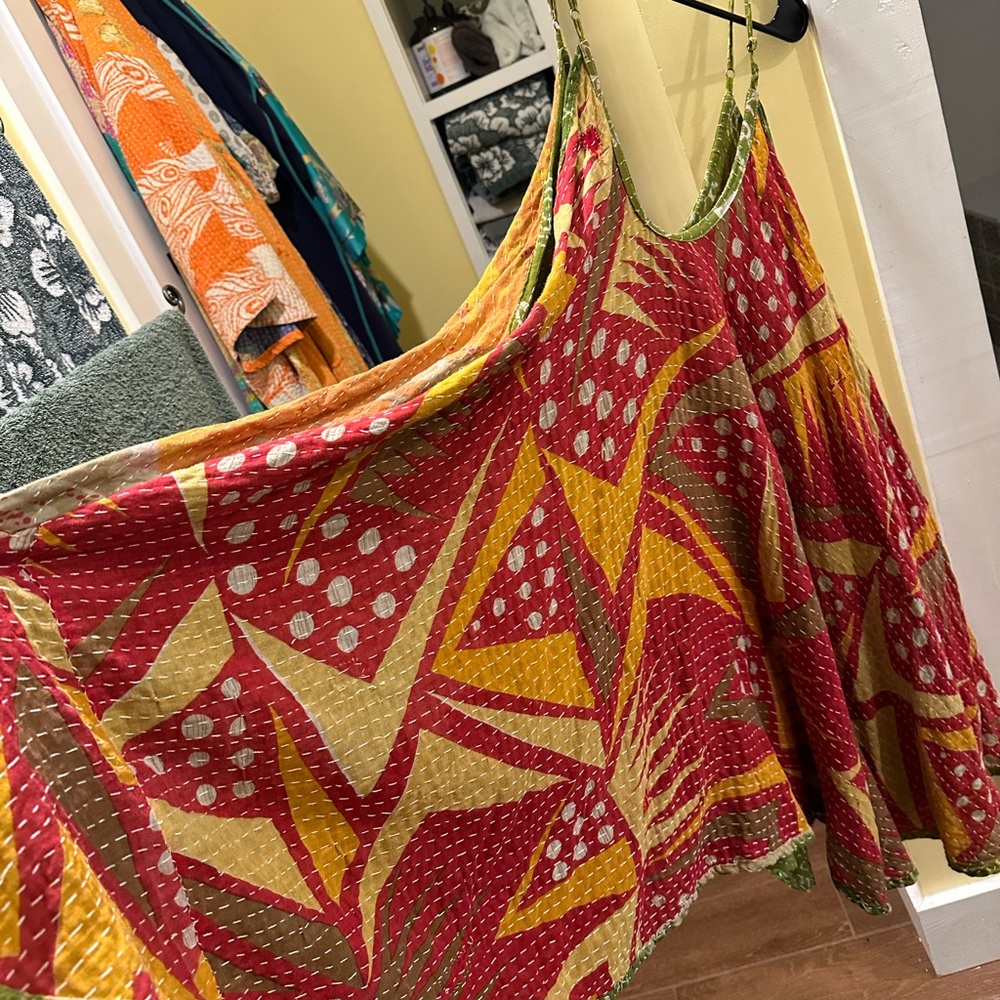 Kantha bae cotton moonchild midi! All sides stunning! Elephant patch pockets - Picture 3 of 6